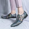 Mode Neue Mode Herren Charme Grün Gold Spitzspiegel Schlangenleder Schuhe Männlich Kleid Hochzeit Abschlussball Heimkehr Slipper Schuhe