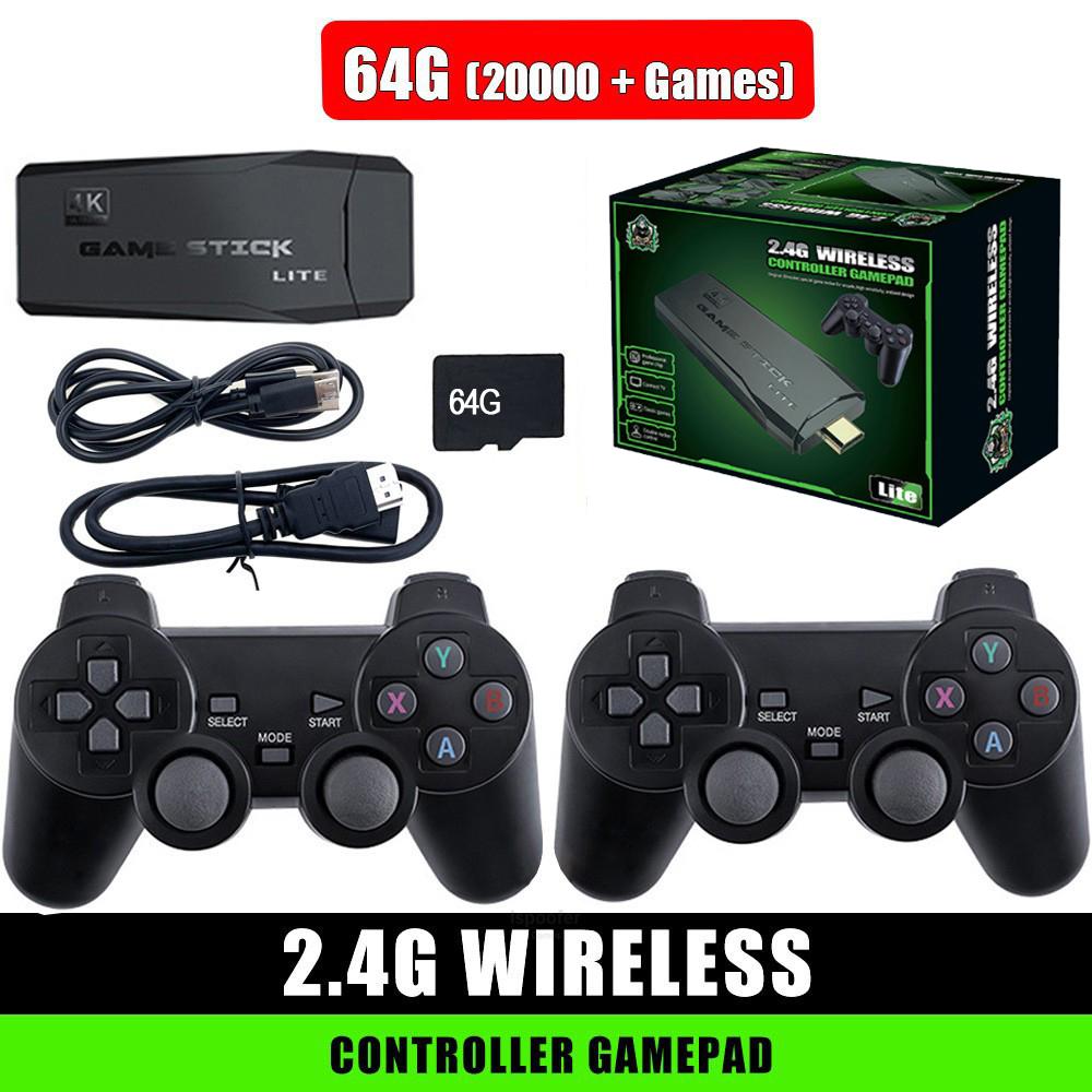 M8 Game Console Built-in 20000 + 32G/64GB Two-person Wireless Controller 2.4G Stick 4K HD Video Children's Christmas Gift