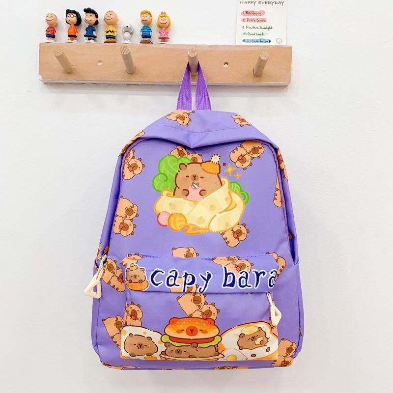 Cartoon Kids Backpack With Breathable Nylon Double Shoulder Straps For Preschool Students фиолетовый