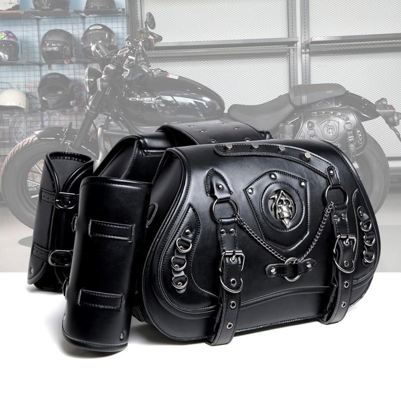 Motorcycle Saddle Bag Set Punk Rock Style Universal Fit Harley Other Motorcycles