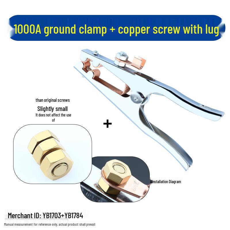Pure Copper Electric Welding Ground Clamp - Thickened Welding Pliers and Handle for Argon Arc Welding Machine Grounding Accessories.