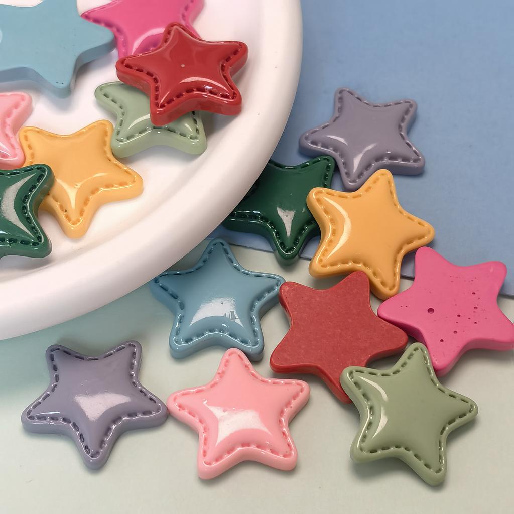 100pcs Mini Kawaii Cute Star Flat Back Cabochons Scrapbook Diy Party Hairpin Accessories Home Decoration Craft