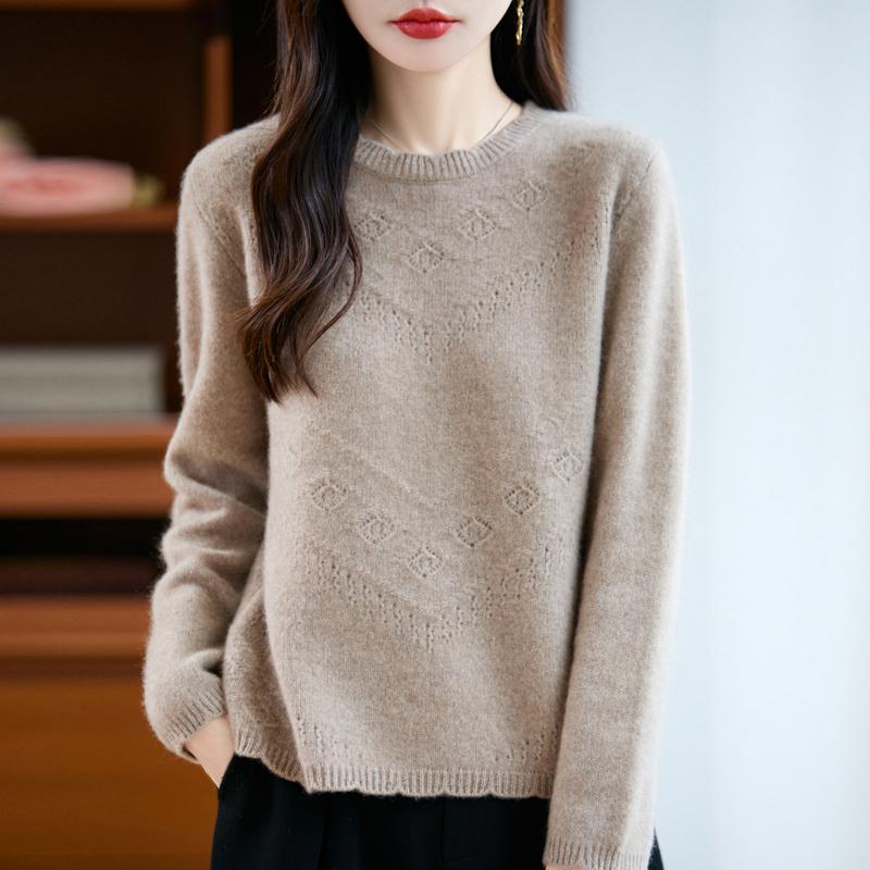 Dámský kašmírový svetr Kašmír Qinghe 30% kašmír 70% vlna podzimní a zimní pulovr hřejivý a módní