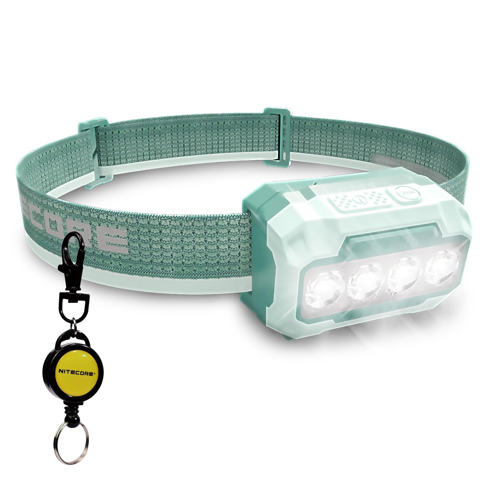 

NITECORE HA23 UHE AAA Lightweight IP68 Waterproof and 600 132m Beam Multiple Color Adjustable Red Retractable Keychain Included Japanese Headlamp, зелёный