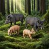 Oenux Wild Boar Tapirus Indicus Porcupine Animals Simulation Model Action Figures Figurine Educational Collection Kids Toy Gift