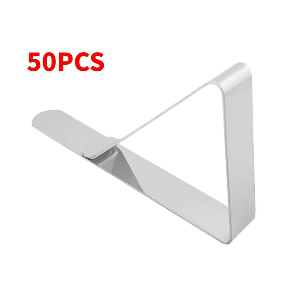 50Pcs Stainless Steel Anti-Slip Tablecloth Clamp Non-slip Securing Holder Wedding Camping Promenade Table Cloth Cover Fix Clip
