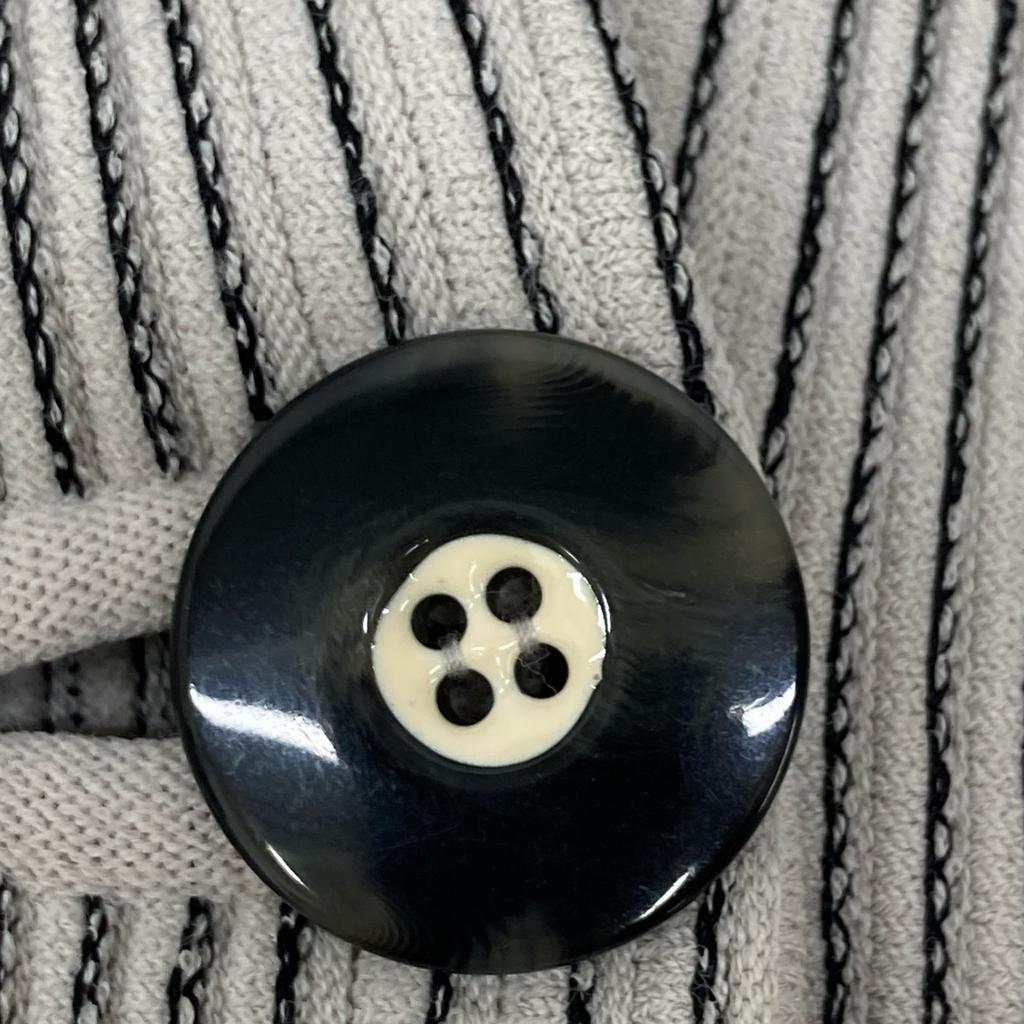 Giorgio Armani 6HAG09 AM30Z Beige Stripe 1B Collarless Knit Jacket Jacket 48 beigeUsed