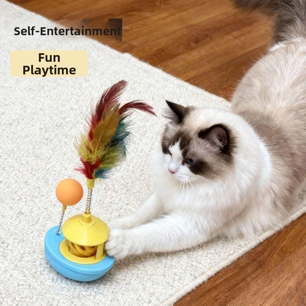 Self-Playing Cat Tumbler Toy Rotating Wobble Tumbler Boat Cat Interactive Toy  Relieve Boredom