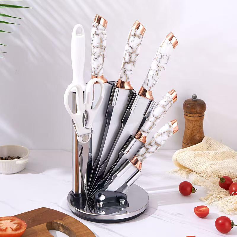 19-Piece Silicone Kitchen Knife Set with Holder: Chef Knife, Cooking Spoon, Shovel, and Household Cutlery.