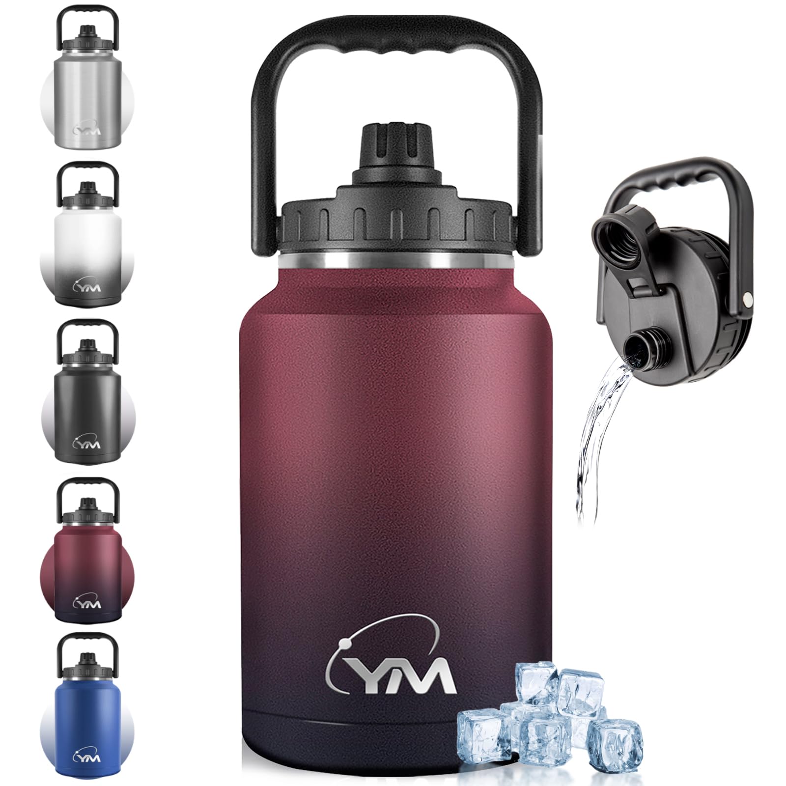 

HoneyHolly water bottle liters actual large stainless steel ice ice camping ice keeps ice cold or hot for 24 perfect for outdoor activities and