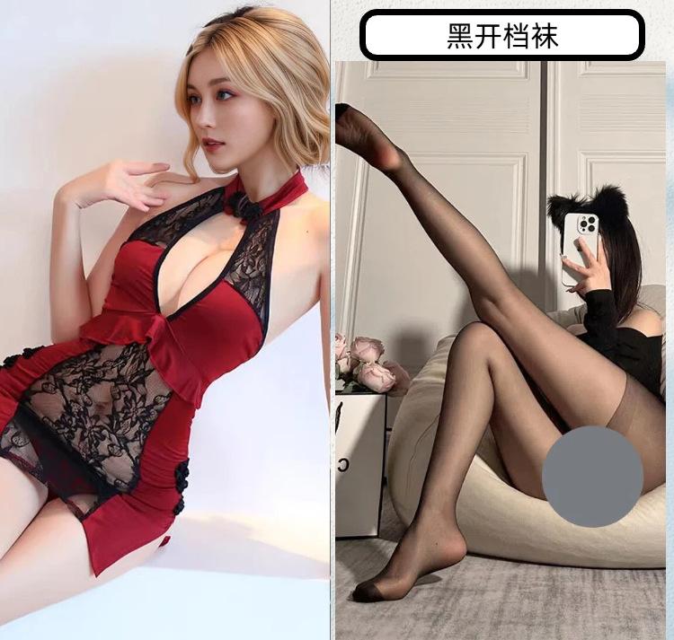 Erotic Underwear Women's Lace Sexy Cheongsam Uniform Seduction Milk See-through Clothing Passion Clothes Pure Passion Style