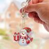 12Pcs Christmas Diamond Painting Keychain Diamond Painting Art Keychain Pendant for Birthday Crafting Home Party Decor