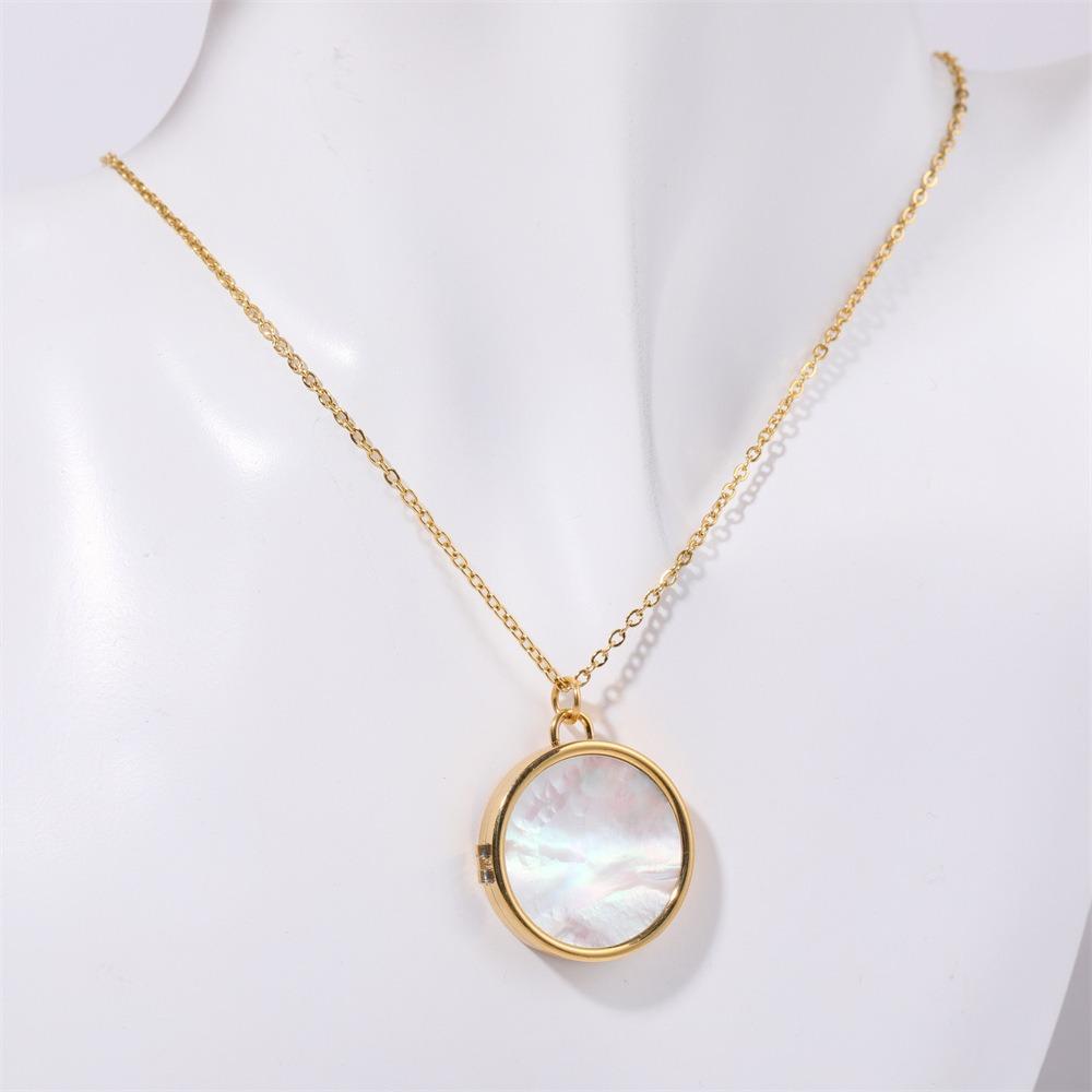 DIY Photo Hold Necklace Stainless Steel Memorial Jewelry Shell Album Necklace  Ladies Girl