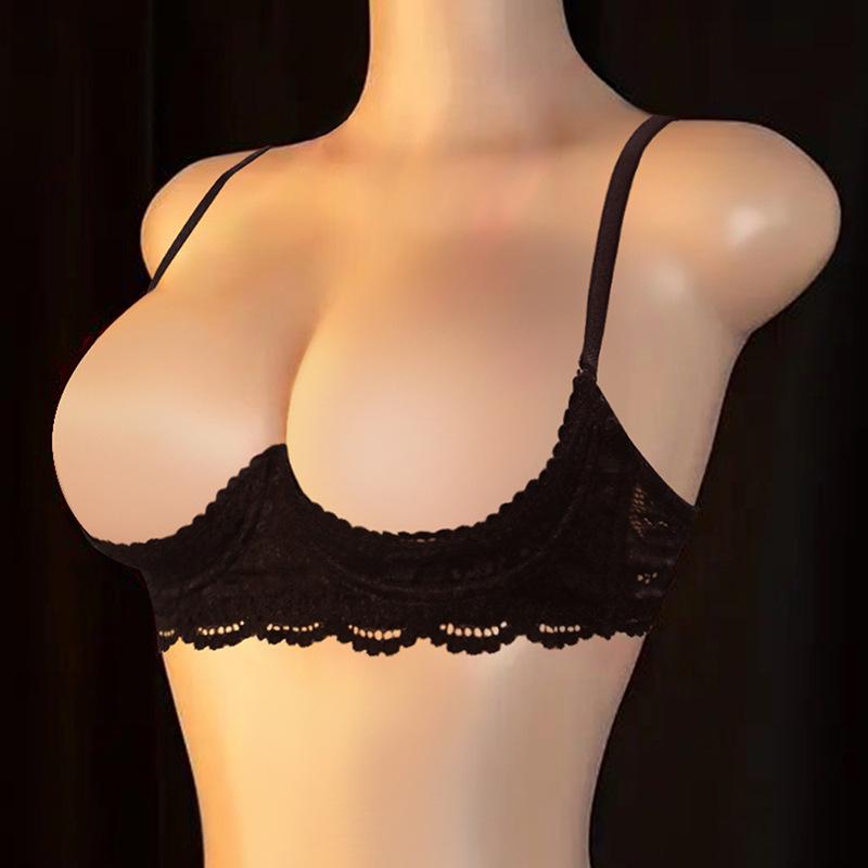 European & American Sexy See-Through Lace Bra - Anti-Sagging, Thin Design for a Flattering Fit