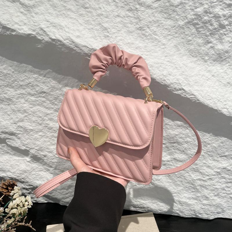 Delikatna plisowana torebka w stylu koreańskim: Wiosna 2024 Wszechstronna Mała Kwadratowa Torebka Matka-Dziecko