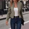 Winter Solid Color Slim Fit Versatile Double-Breasted Blazer Jacket for Women