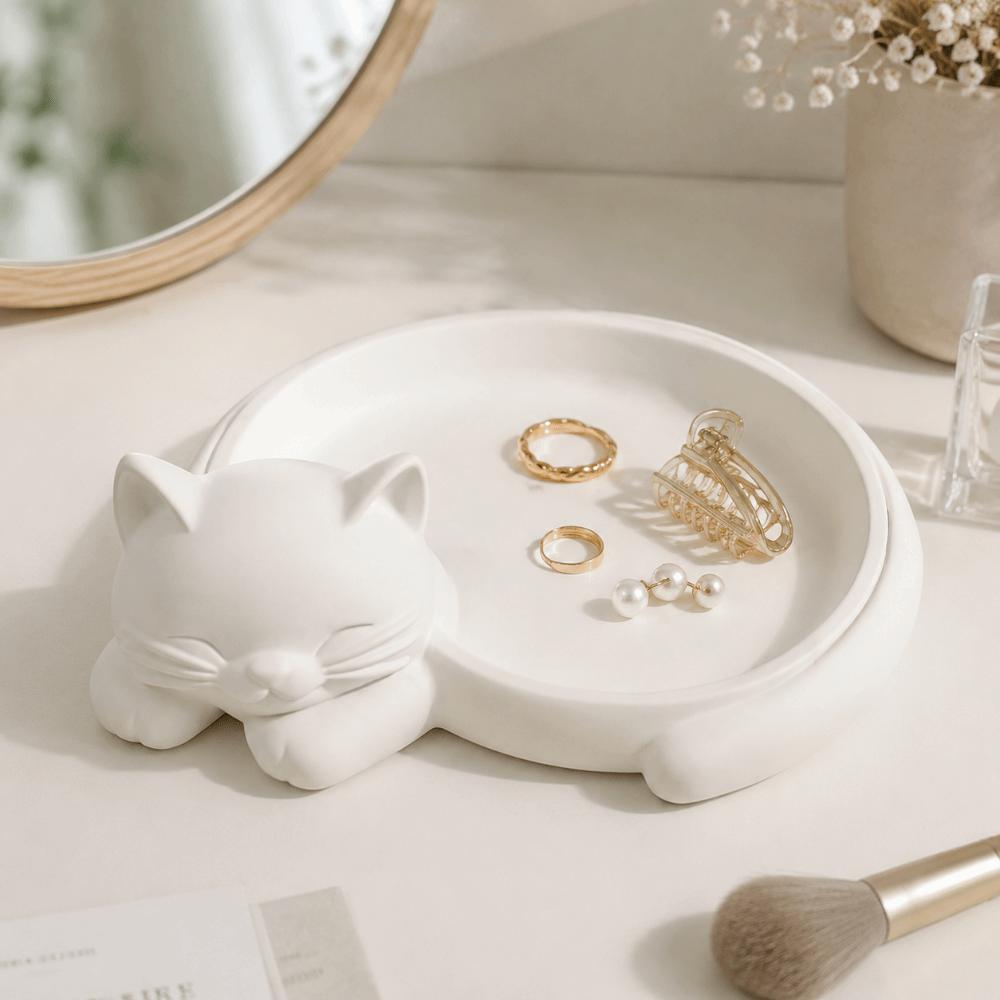 Cat Shaped Storage Tray 3D Printed Storage Holder Container Desktop Ornament  Table