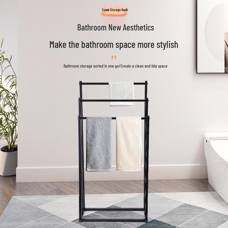 Three-Layer Freestanding Towel Rack: Punch-Free, Multi-Functional Storage for Bathroom