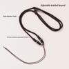 Agate Jade Pendant Necklace with Thick Woven Rope