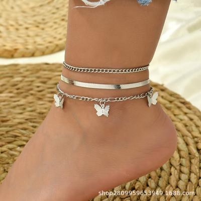 Summer Fashion Foot Accessories Snake Bone Chain Butterfly Pendant Foot Chain Multi-layer Foot Chain Women 2470