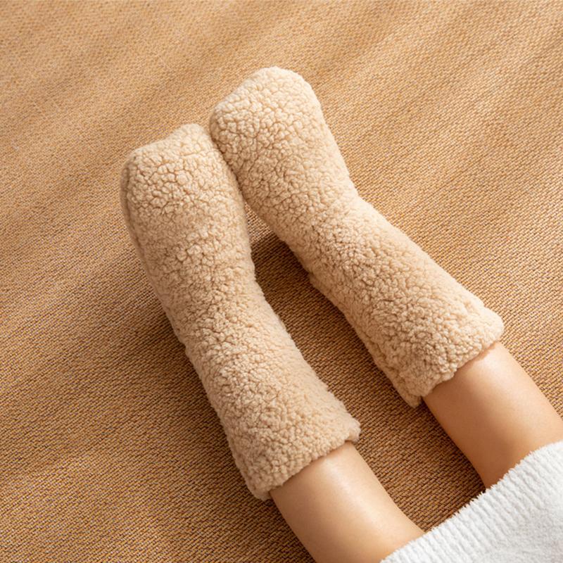 Thickened Thermal Socks Women Winter Warm Home Soft Thickened Plus Velvet Sleeping Anti Slip Floor Slipper Sock Halloween Gift
