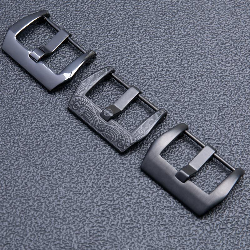 Stainless Steel Pin Tang Buckle Rubber Leather Watchband 18mm 20mm 22mm 24mm 26mm For Panerai Wristband Screw Clasp Accessories