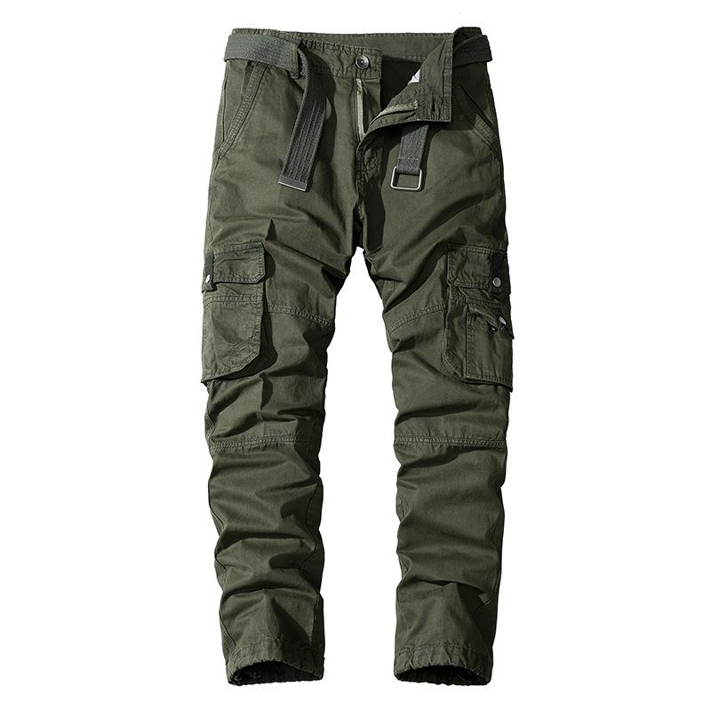 Casual Pants Men 'S Cotton Multi -Pocket Trousers Washed Sports Overalls Men 'S Pants