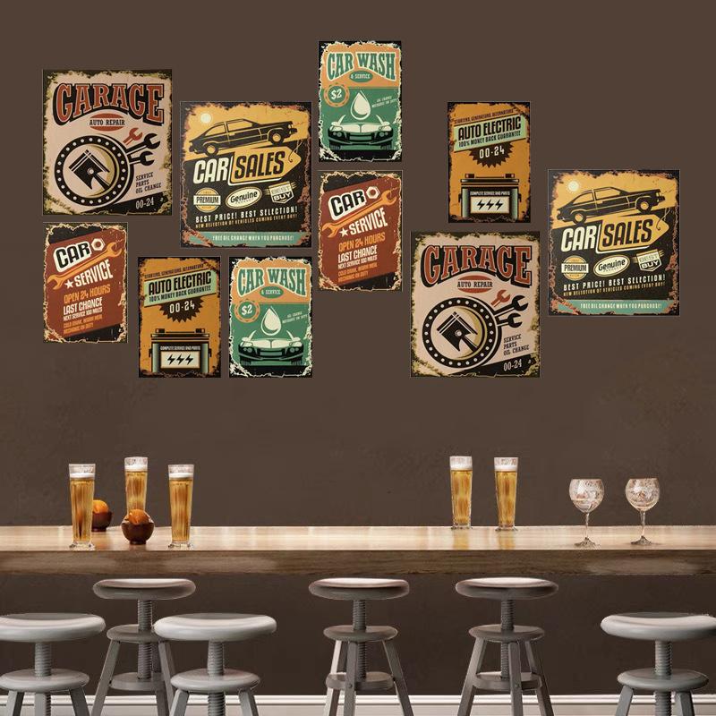 Retro Cartoon Self-Adhesive Waterproof Wallpaper Bedroom Living Room Wall Decor Desk & Furniture DIY Removable Stickers