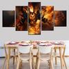5 Panels Canvas Wall Arts Game Poster Painting DotA 2 Fire Heroes Picture Print Home Decor Living Room Wallpaper Artwork Mural