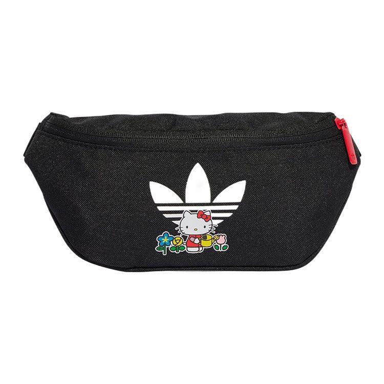 Adidas Originals Trefoil Letter Logo Polyester Waist Bag Unisex Waist Bag Black II3358 Black