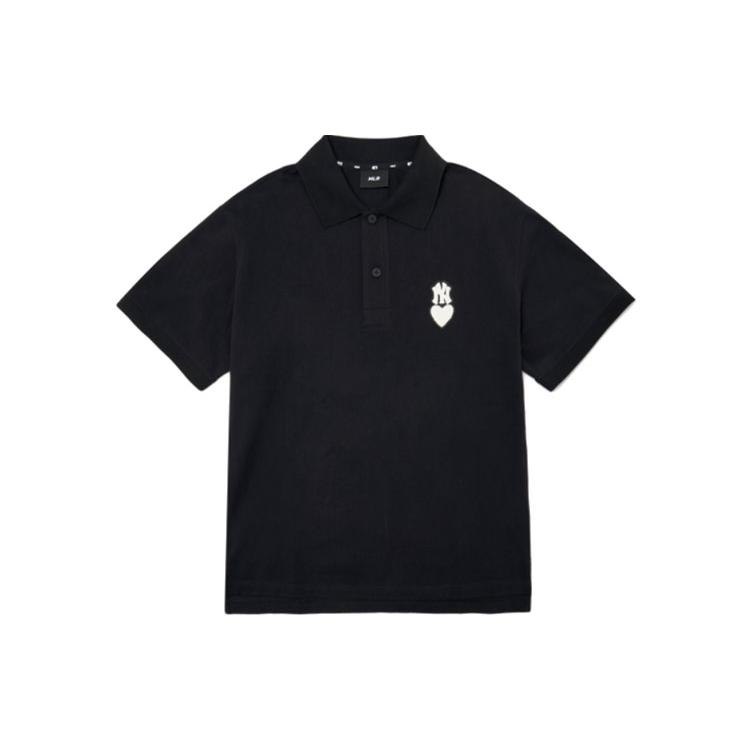 

New MLB Base Logo Polo Shirt Men s Black 3LPQH1023-50BKS XXL