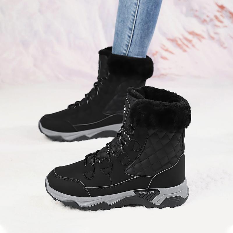 Thick-soled big snow boots, new winter piled and thickened warm Harbin high-top large cotton shoes