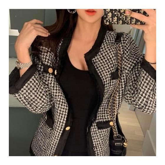 DHOLIC boa lining tweed jacket with unused tag