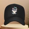 Cute Wolf Puppy Baseball Cap Adjustable Polyester Cartoon Animal Hat for Unisex Adults