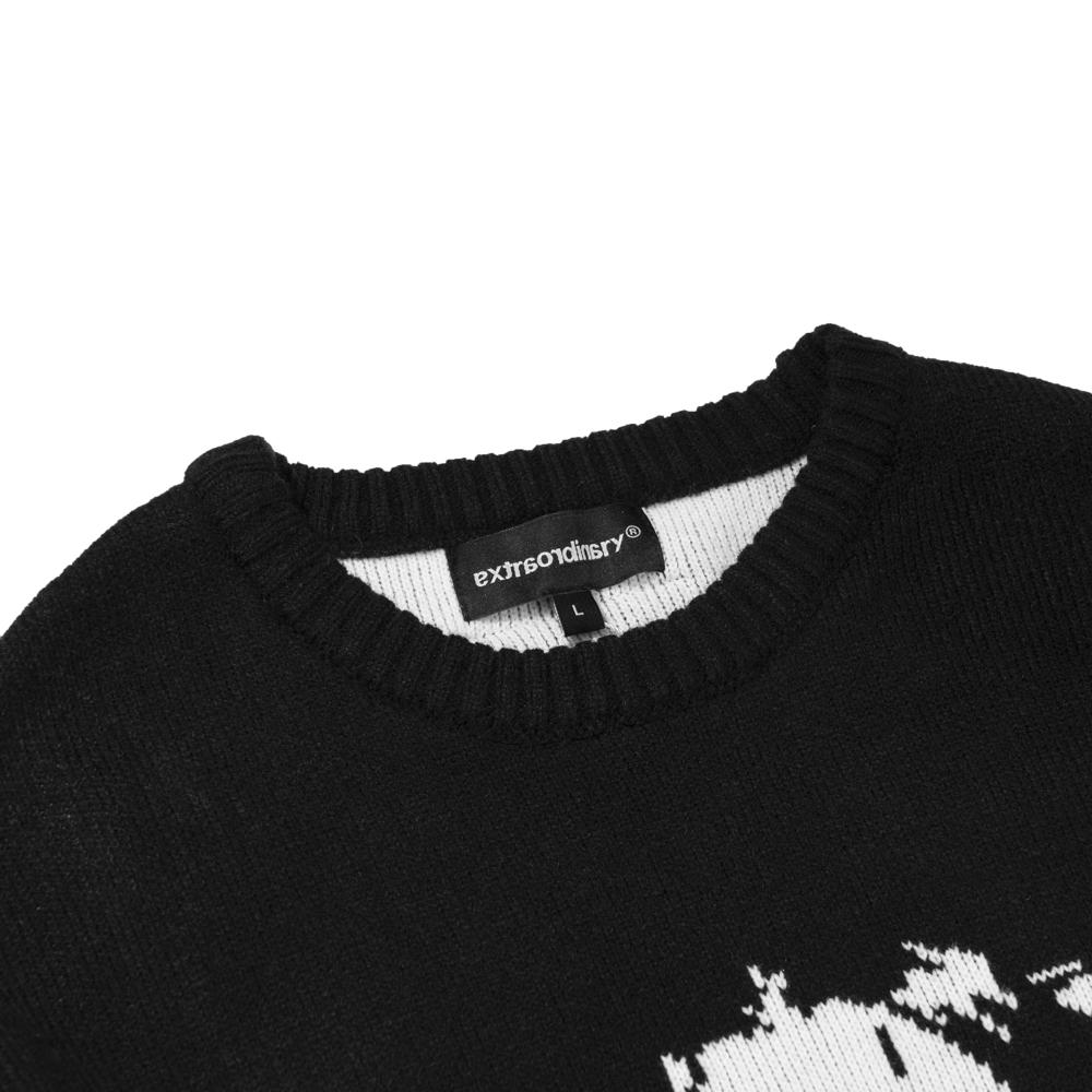 EXTRAORDINARY Witches Jacquard Sweater Black