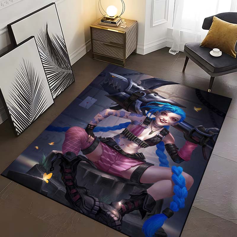15 Size Game Lol Jinx-x Pattern Rug Carpet for Living Room Bathroom Mat Creative Doormat Carpet for Bedroom Home Decor