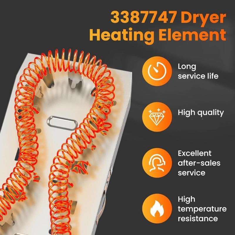 WP3387747 Dryer Heating Repair Set Appliance Repair Component Appliance Part for Dryer Longevity And Clothes Protection