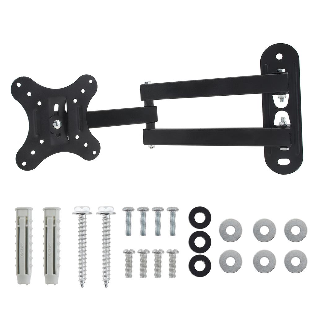Universal 10KG Load Bearing Adjustable Wall Mount Bracket 15 Degree Tilt Display Support Frame for 14-27 Inch Household Screen Holder