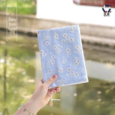 Qian Li Handmade Daisy Cloth A5 Adjustable Book Cover for Notebooks