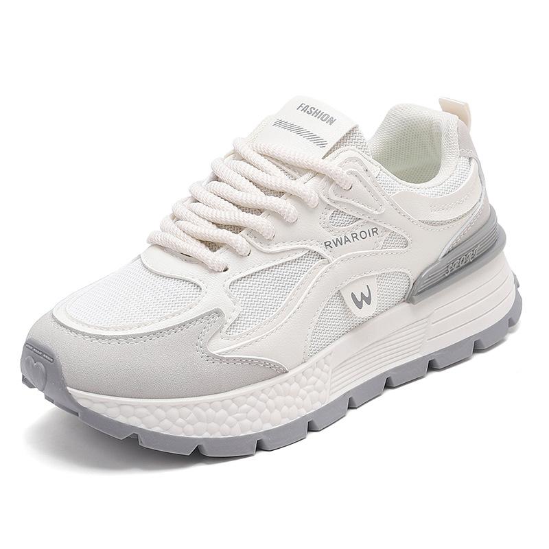 Buty siatkowe oddychające na wiosnę i lato Damskie buty sportowe Ultralekkie Miękka podeszwa Białe buty codzienne Buty do biegania