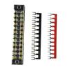 Wire Connection Block 12 Position Dual Row Terminal Block with Plastic Insulating Cover 600V 15A and 2 Accessories