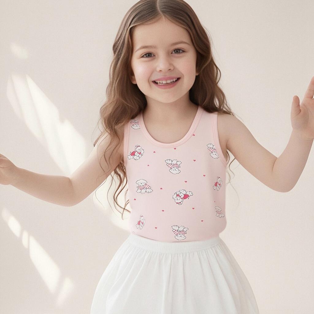 Summer Children's Pure Cotton Vest, Pure Cotton Class A Children's Thermal Vest, Sleeveless Bottoming Underwear for Men, Women and Older Children