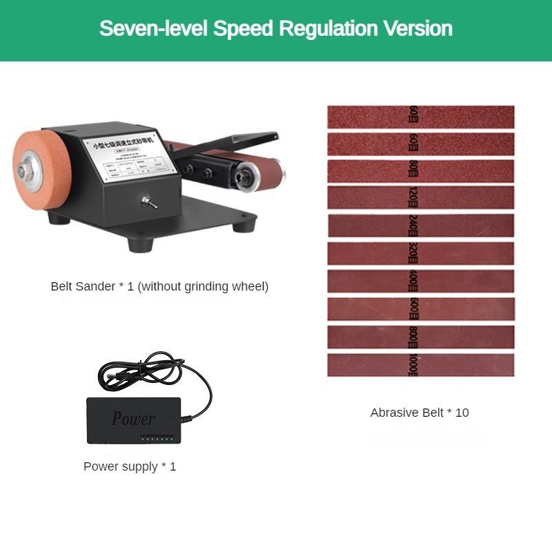 

Маленький многофункциональный ленточный шлифовальный станок Мини портативный электрический полировальный станок Бытовой настольный инструмент для заточки Set 1