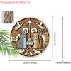 Nativity Wooden Christmas Sign - Navidad Round Sign for Front Door, Wall Hanging Decor - Ideal Christmas Gift