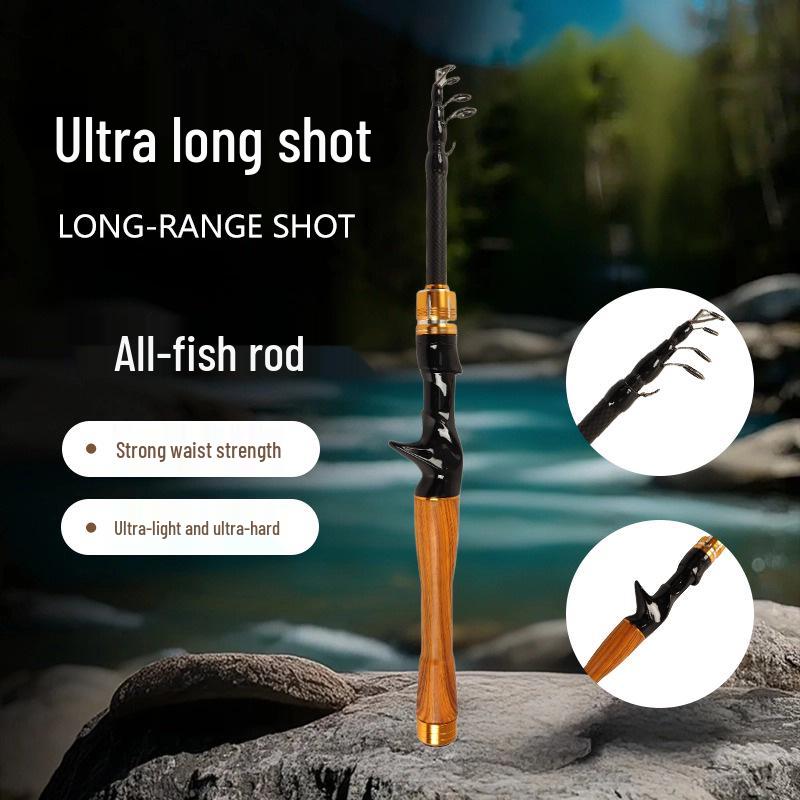 Компактное углепластиковое телескопическое удилище - Ультракороткое портативное морское кастинговое лодочное удилище 1.6 m