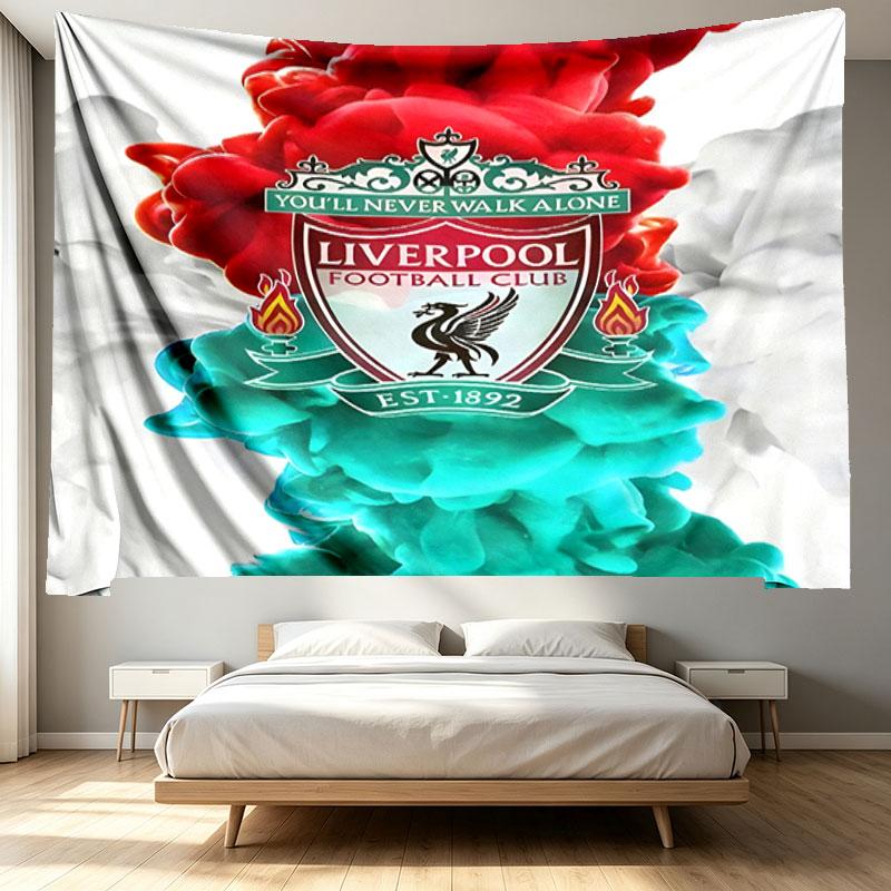 Liverpool F.C Print Tapestry - Portable Wall Decor Cloth, for Home, Dorm, Travel, Bedroom, Living Room - Ideal Birthday Housewarming Gift