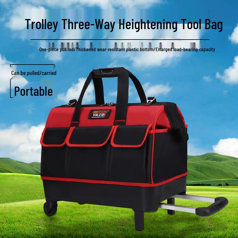 Lever-type Wear-resistant Canvas Tool Bag for Electricians and Woodworkers