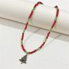 Fashion Cartoon Christmas Pendant Necklace Elegant Collar Necklace Choker Holiday Beaded Charm Neck Chain Party Jewelry