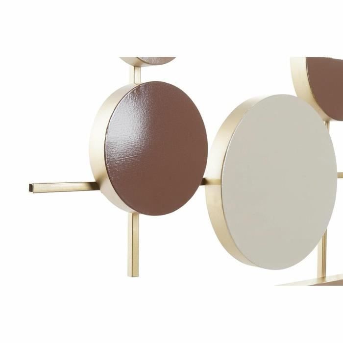 Décoration murale - Métal - Moderne - Blanc, Rose clair, Doré - 110 x 6,4 x 49 cm - Rectangulaire