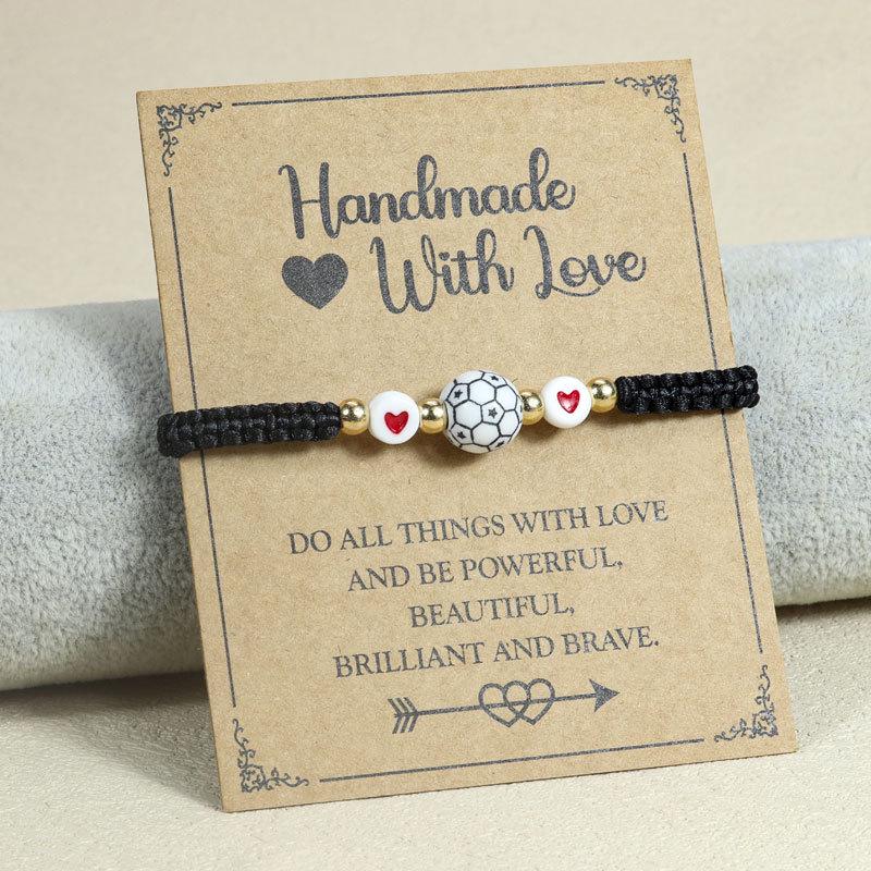 Adjustable Handmade Sports Friendship Bracelet: Baseball, Volleyball, Tennis Versatile Style